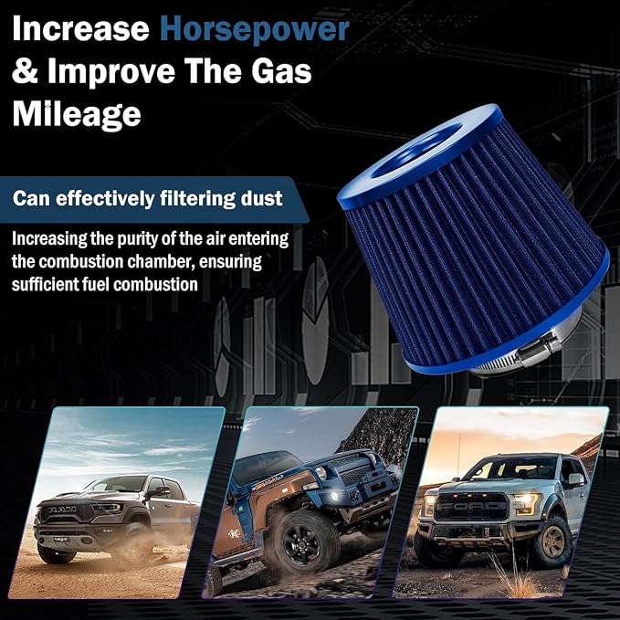 Universal Clamp-On Air Intake Filter, High Performance, Washable Filter - Image 8