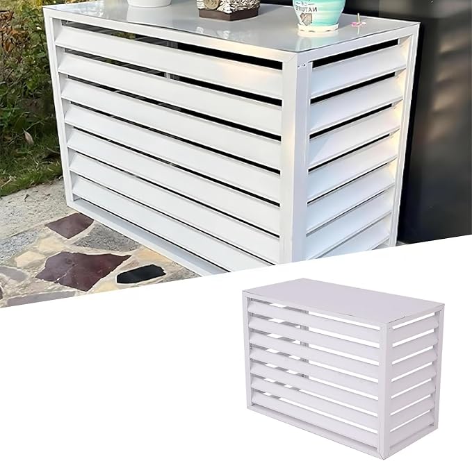 Split Air Conditioner Fence Privacy Screen 4 Panel, Aluminum Air Conditioner by Unknown