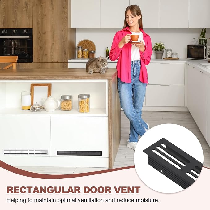 PATIKIL 2 Pcs Door Air Vent Covers, 6 x 1.2 Inch Aluminum Louvered Ventilation - Image 5