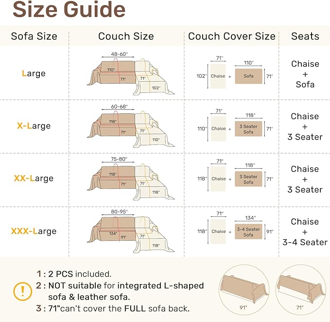 Sectional Couch Covers, 2 Pieces Washable L Shaped Couch Covers Sofa Blanket for Dogs Pet Friendly Sectional Sofa Slipcovers Furniture Covers,71"x118"+91"x134",(XXX-Large,Green)