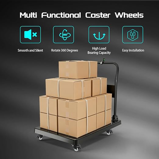 Alise Caster Wheels, Steel Core Rubber Heavy Duty Casters, Polyurethane Foam No - Image 7