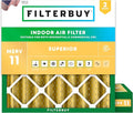 Filterbuy 25x25x4 Air Filter MERV 11 Superior Pet & Allergy Defense, by Filterbuy