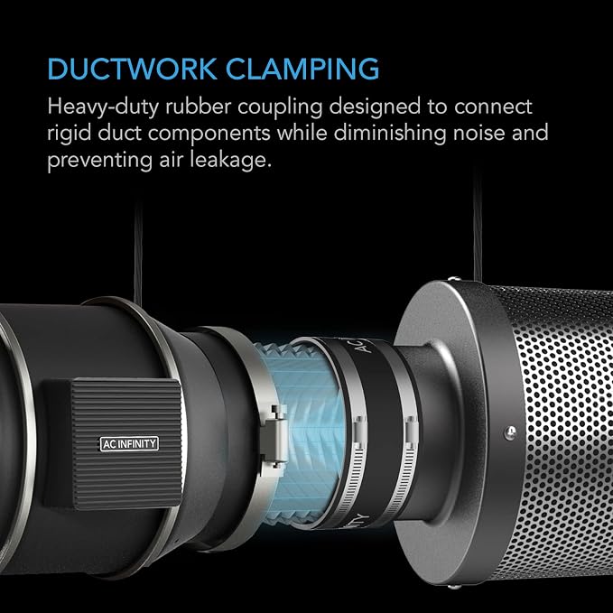 AC Infinity Noise Reduction Clamp 6-Inch, Duct Coupler - Image 2