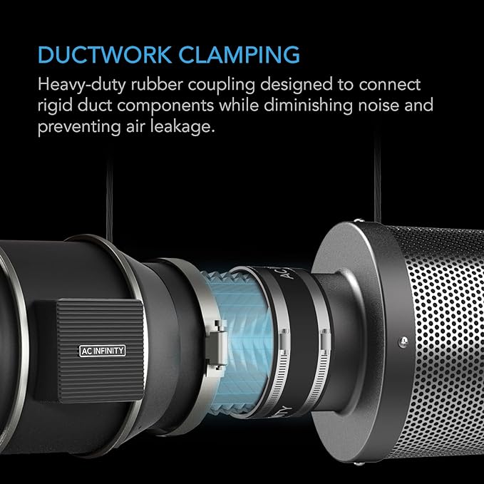 AC Infinity Noise Reduction Clamp 4-Inch, Duct Coupler - Image 2