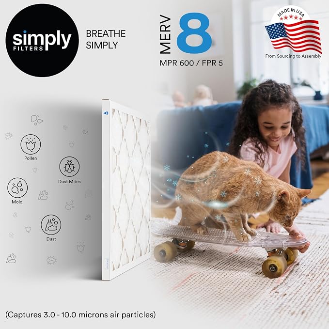 Simply 18x36x1 Air Filter, Merv 8, 6 Pack, - Image 2