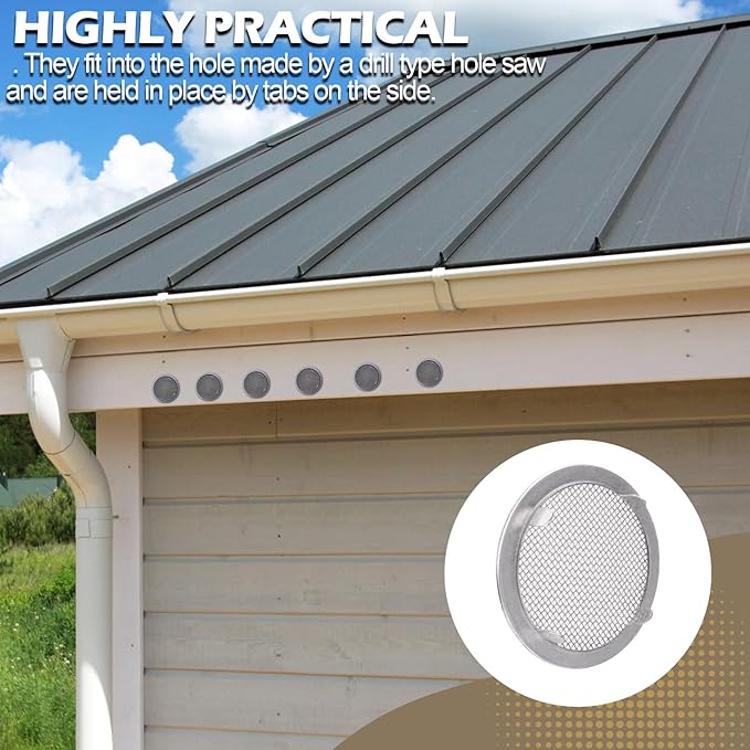 Circular Screen Vent Cover, 2-Inch Diameter, Metal Mesh - Image 3