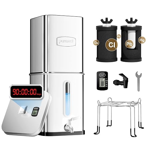 Purewell Square Series 3-Stage Gravity Fed Water Filter System by Purewell