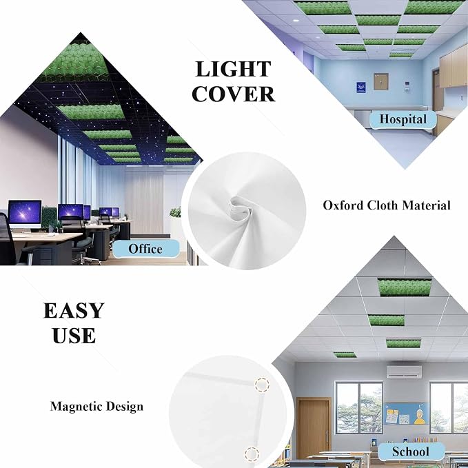2x4 ft Fluorescent Light Cover for Ceiling Abstract Green Gradient Diamond - Image 5