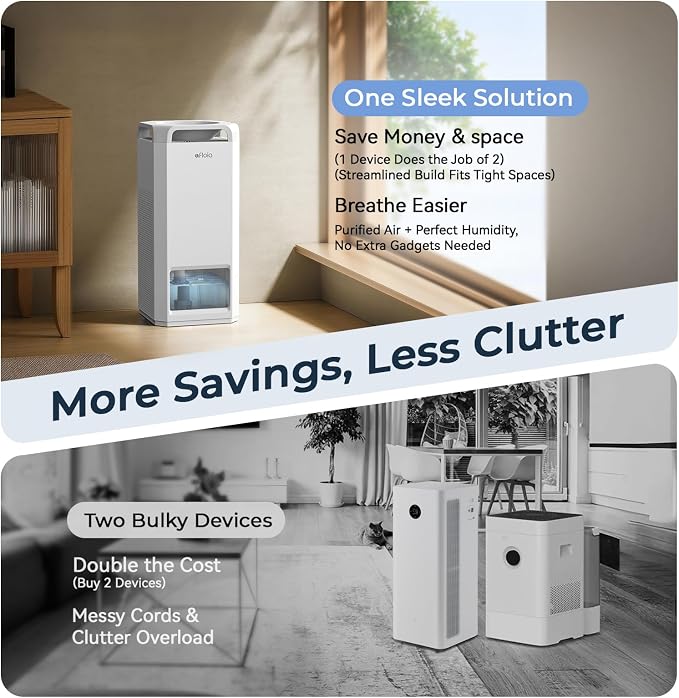 Afloia Air Purifier and Humidifier Combo in One-Cool Mist Evaporative - Image 8