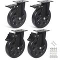 6 Inch Caster Wheels Set of 4 by YAEMIKY