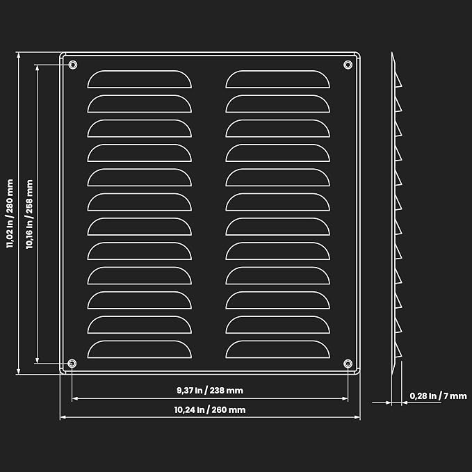 Repa Market 10" x 11" White Steel Vent Cover – Wall & Ceiling Air Return Grille - Image 2