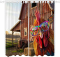 Farm Rooster Living Room Curtains 84 Inch Length, Window Curtains Tab Top by Unknown