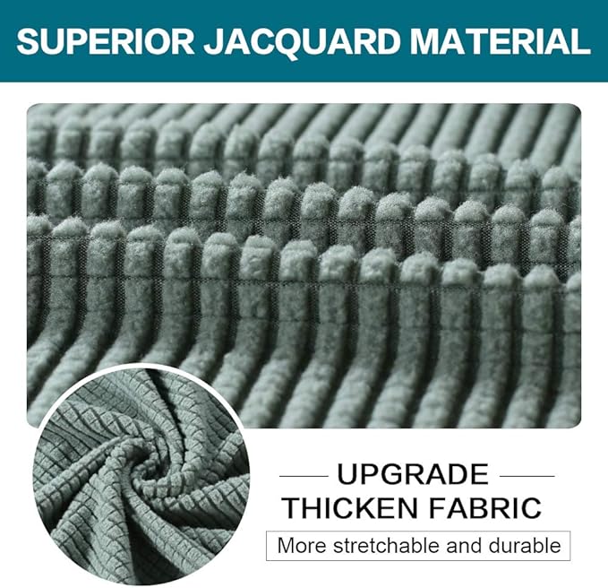 Turquoize 2 Piece Chair Covers Chair Slipcovers for Living Room Armchair Couch Cover Chair Sofa Cover with Individual Cushion Covers Furniture Cover for Chairs Feature Thick Fabric (Chair, Dark Cyan)