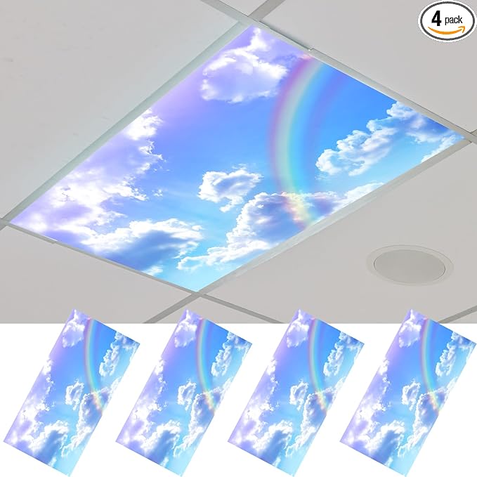 Outus 4 Pcs Fluorescent Light Cover Classroom Lighting Cover by Outus