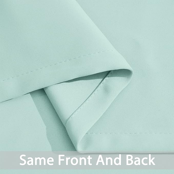 Yakamok 84 Inch Length Blackout Curtains for Bedroom, Room Darkening Thermal Insulated Solid Grommet Panels for Living Room(62Wx84L, Aqua, 2 Panels)