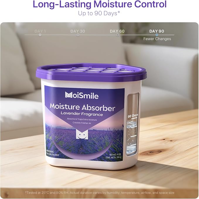 Large Moisture Absorber Buckets, 14 oz Each, Lavender Scent, 3 Pack | 14 oz Net - Image 5