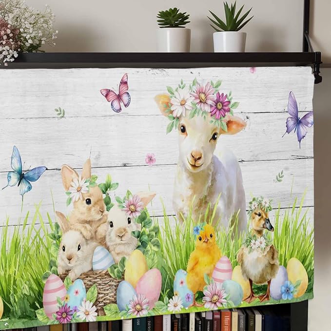 Easter Curtain Valances for Windows, Kitchen Valance Window Treatment, Spring - Image 7