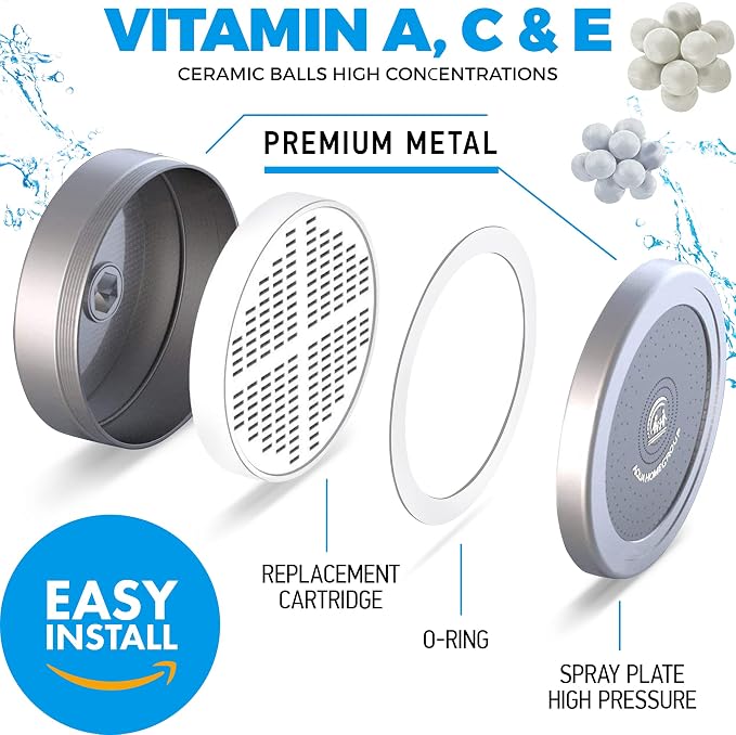 AquaHomeGroup Luxury Filtered Shower Head Set 20+3 Stage Shower Filter - Image 5
