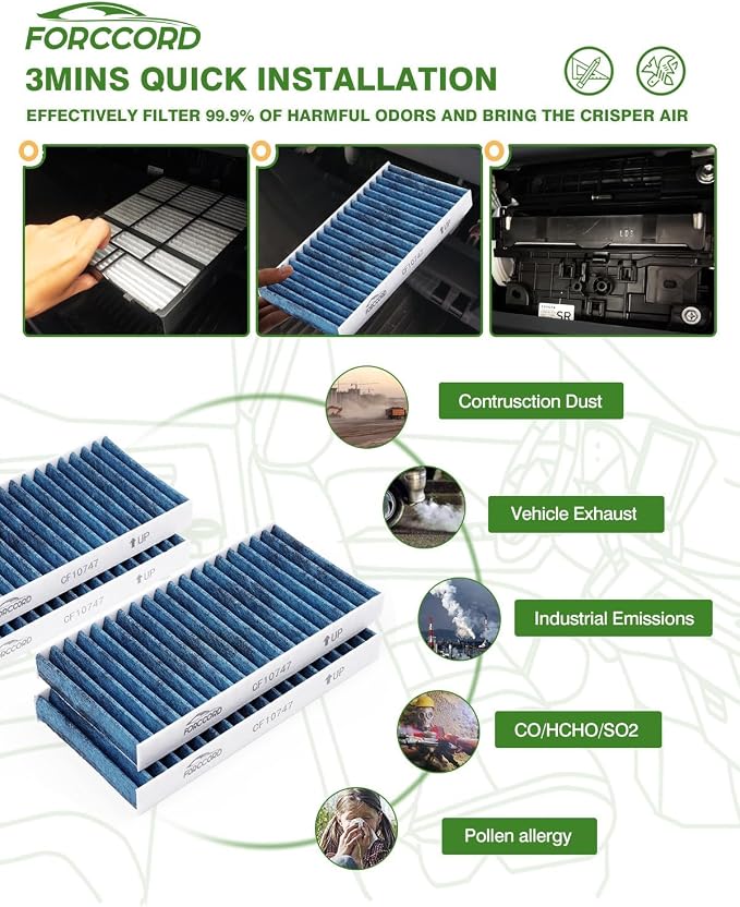 4-Pack HEPA Cabin Air Filter Fits - Image 6