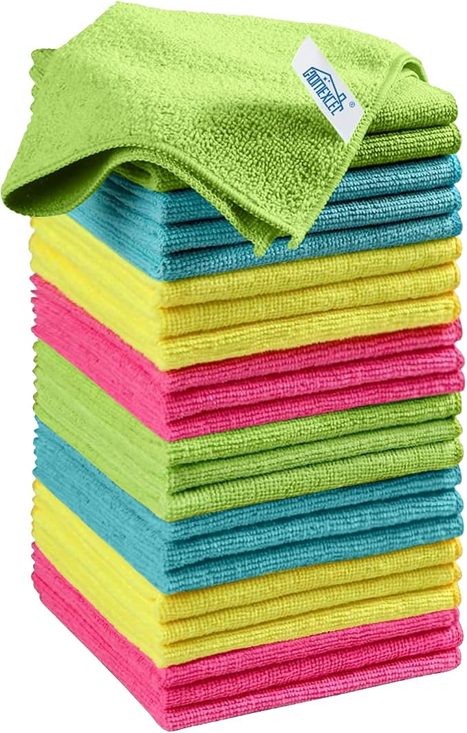 HOMEXCEL Microfiber Cleaning Cloth, 24 Pack Cleaning Rags, Cleaning Towels by HOMEXCEL