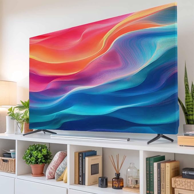 Modern Abstract Water Ripple Ombre Indoor TV Cover, Elastic TV Screen Protector - Image 6
