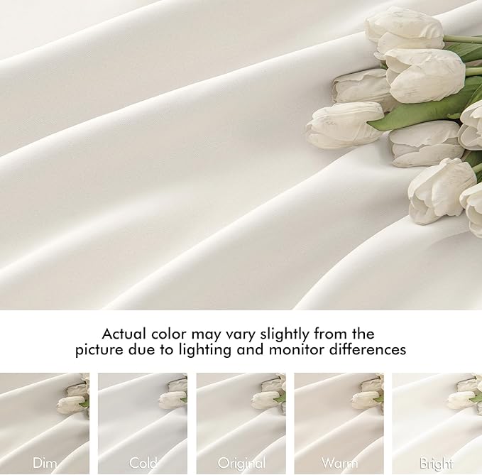 MIULEE Ivory Back Tab Blackout Curtains 120 Inch Long 2 Panels Set for Bedroom, Rod Pocket/Pinch Pleated Extra Long Thermal Insulated Living Room Darkening Light Blocking 10FT Drapes