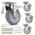 5 Inch Stainless Steel Caster Wheels by Uonekamo