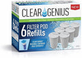 Replacement Water Filter Pods for Clear Genius Reusable Cartridges, Compatible by ClearGenius