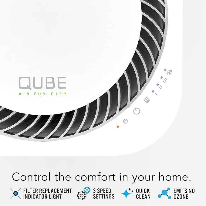 Vornado QUBE50 Air Purifier for Home, Bedroom and Office, True HEPA Filter to - Image 2