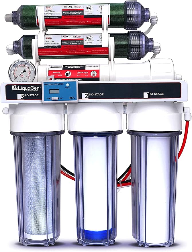 LiquaGen - 6 Stage Reverse Osmosis + Deionization Water Filter System by LiquaGen