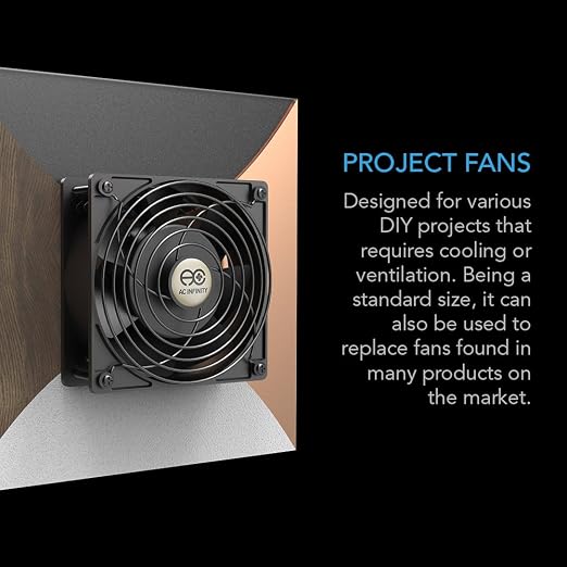 AC Infinity AXIAL 8025, Muffin Fan, 120V AC 80mm x 25mm High Speed, UL-Certified - Image 3