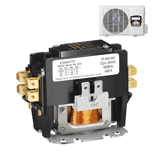 1 Pole Air Conditioner Contactor FLA 40 Amp 24VAC Coil, Compatible by Gulfmew