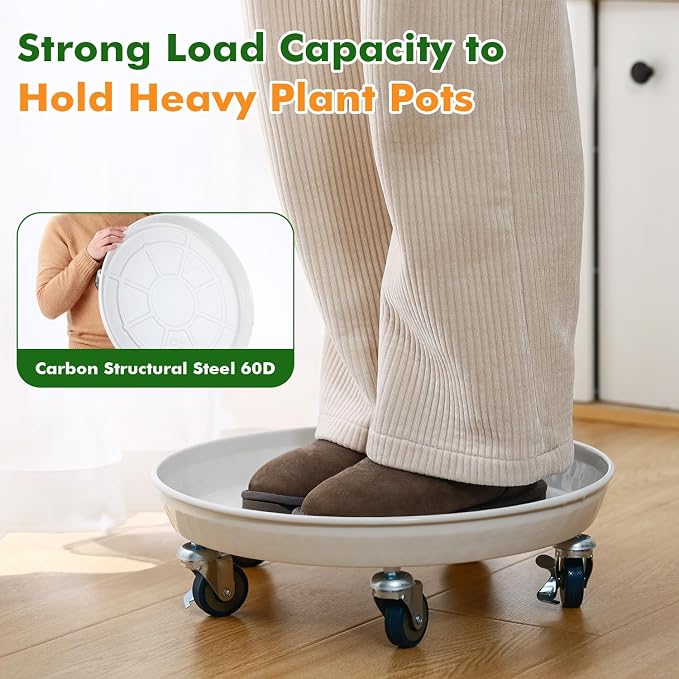 Planterhoma 3 Packs 16 inches Metal Plant Caddy - Image 5