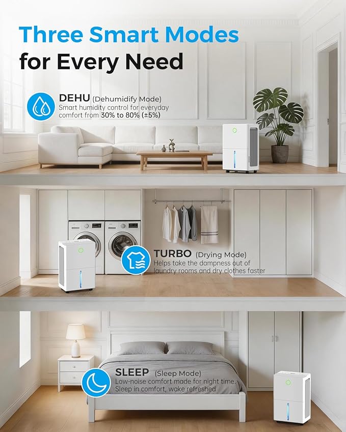 Dehumidifier for Basement with Drain Hose, Dehumidifiers for Home | 30 Pint - Image 5