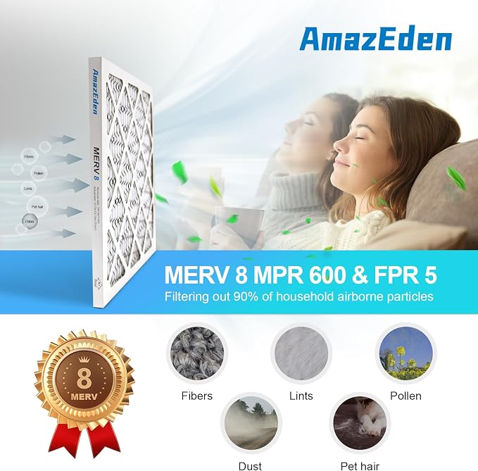 12x12x1 Air Filter 6-Pack MPR 600 & FPR 5 AC Furnace Filters Pleated Dust - Image 3