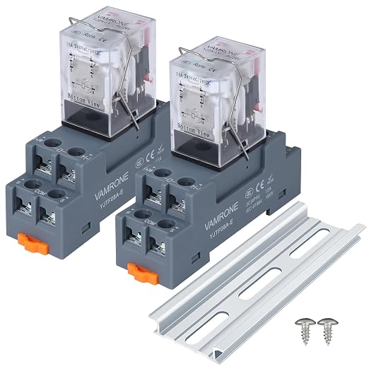 2PCS Electromagnetic Power Relay, 8-Pin 10A 24 AC Relay Coil by VAMRONE