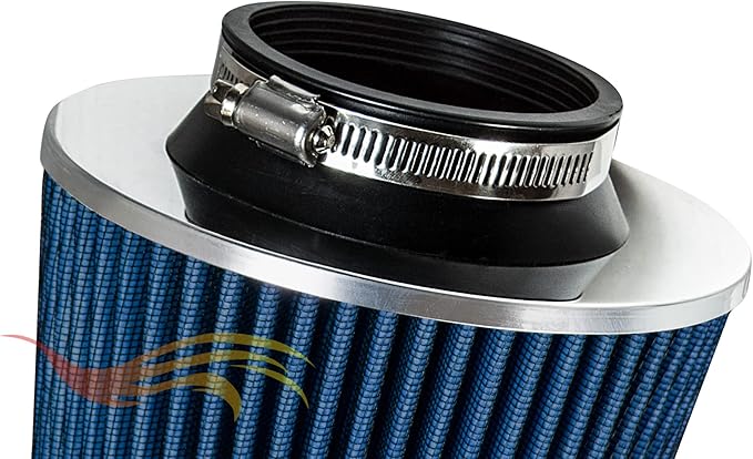 BLUE 3" 76 mm Inlet Cold Air Cone Replacement Performance Washable Clamp-On Dry - Image 5