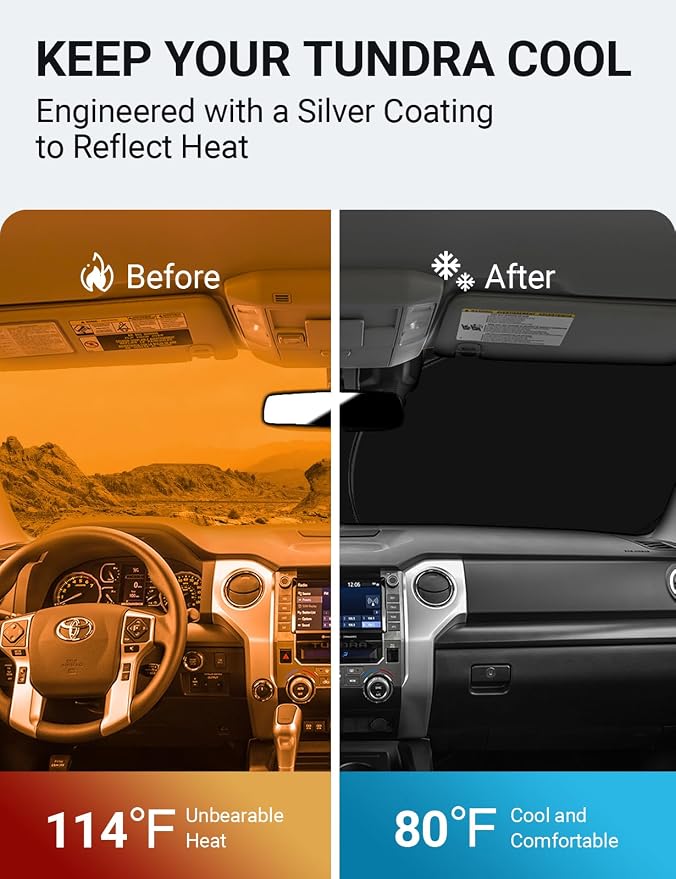 Proadsy 2026 Upgrade Front Windshield Sun Shade Foldable Sunshade Protector - Image 2