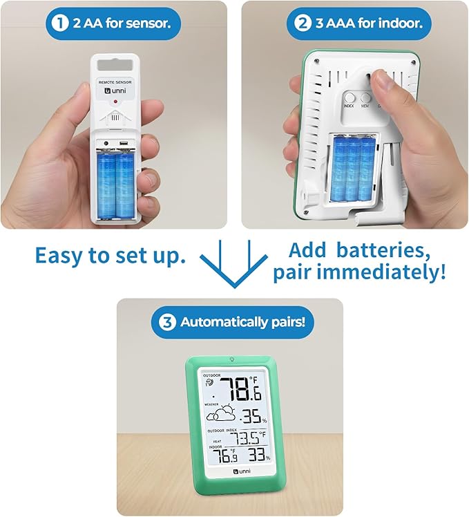 Indoor Outdoor Thermometer Wireless, Temperature Humidity Monitor Battery - Image 7