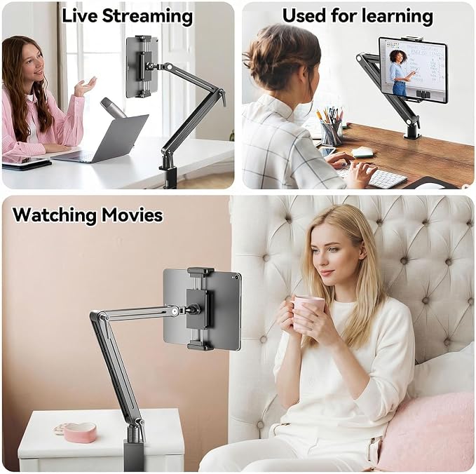 Portable Monitor Stand Desk Holder- Large Clamp support up to 6.5 12.9 14.6 - Image 7