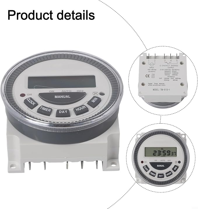Digital Timer Switch TM619-24-Hour Programmable LCD Screen Quick Installation - Image 7