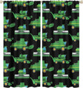 Kids Agriculture Machine Window Curtains, Farm Equipment Tractors Transport by SHElifestyle