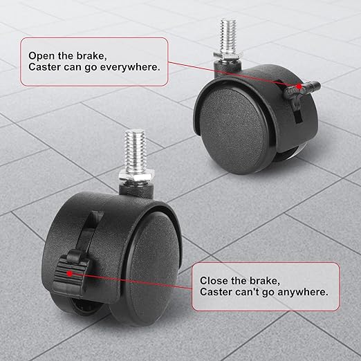 4 Pack 1.5 Inch Swivel Stem Caster Wheels Replacement Casters 1.5'' Furniture - Image 6