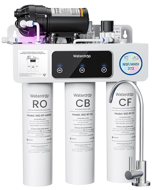 Waterdrop T3-C Reverse Osmosis Water Filter, NSF/ANSI 372 Certified, 8-Stage by Waterdrop