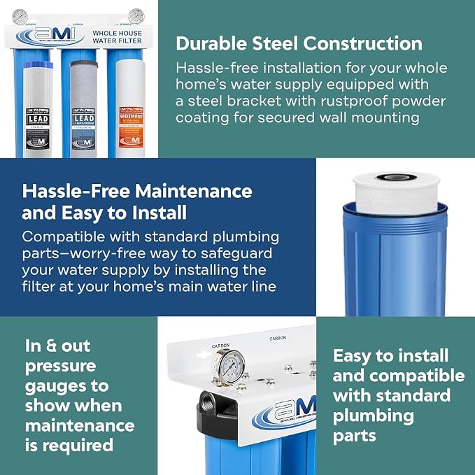 Applied Membranes Inc. 3-Stage Whole-House Water Filter System, -Inch Lead - Image 4