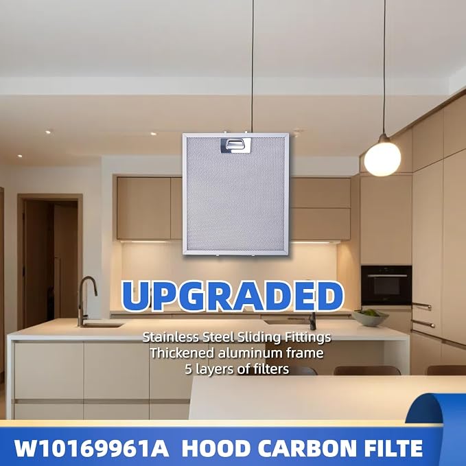 Upgraded 5-Layer Aluminum W10169961 Range Hood Filter 10.5x12in 2 Pack | - Image 4