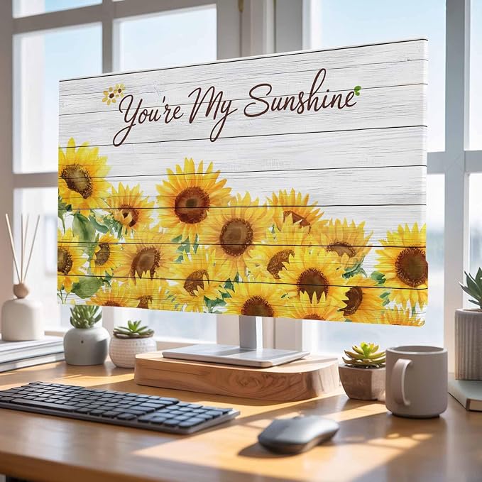 Farmhouse Sunflower Wood Board Indoor TV Cover, Elastic TV Screen Protector - Image 4