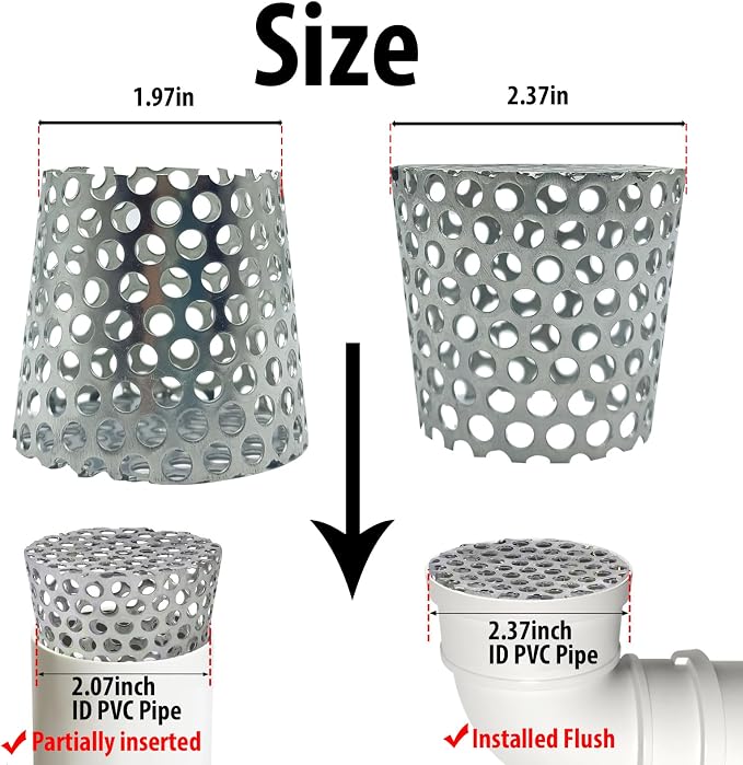 PVC Termination Vent Mesh Cap, 1.97 to 2.37in Stainless Steel Mesh Cover - Image 2