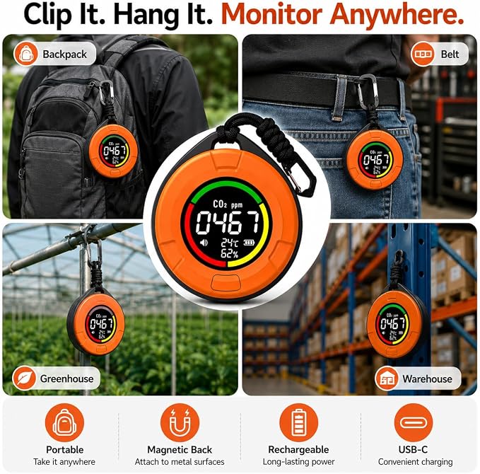Portable CO2 Detector, Indoor Air Quality Monitor - Image 7