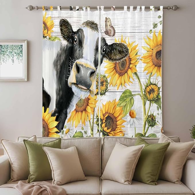 Retro Farmhouse Floral Living Room Curtains 96 Inch Length, Window Curtains Tab - Image 3